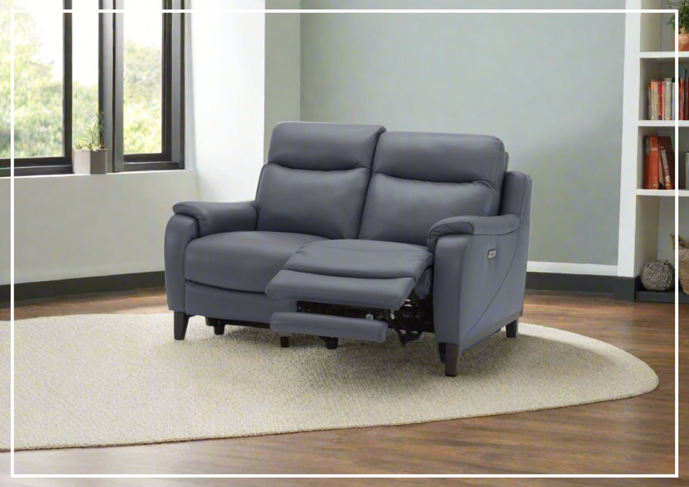 Gio Italia Leonard Leather Loveseat with Two Power Recliners and USB Port-SOFABED