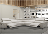 Gio Italia Hendrix Leather Power Sectional Sofa with Two Recliners-Sofabed