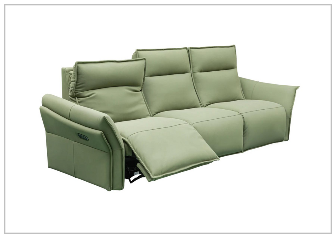 Klaussner Vittoria 3-Seater Leather Power Reclining Sofa in Green