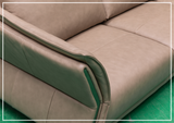 Klaussner Giada 3-Seater Brown Leather Sofa with Cushion Padded Arms