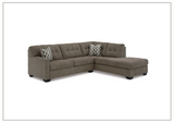 Gio Italia Marston Fabric 2-Piece Sleeper Sectional with Chaise In Light and Dark Color Options