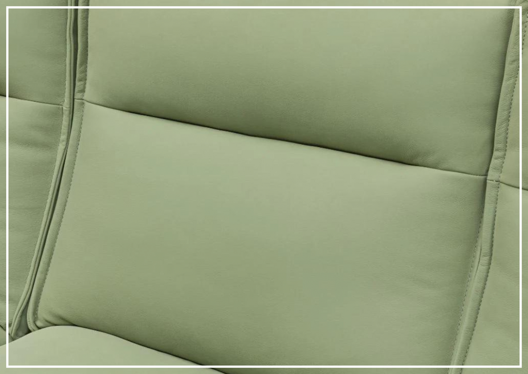 Klaussner Vittoria 3-Seater Leather Power Reclining Sofa in Green