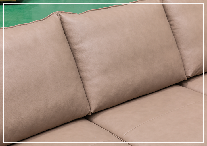 Klaussner Giada 3-Seater Brown Leather Sofa with Cushion Padded Arms