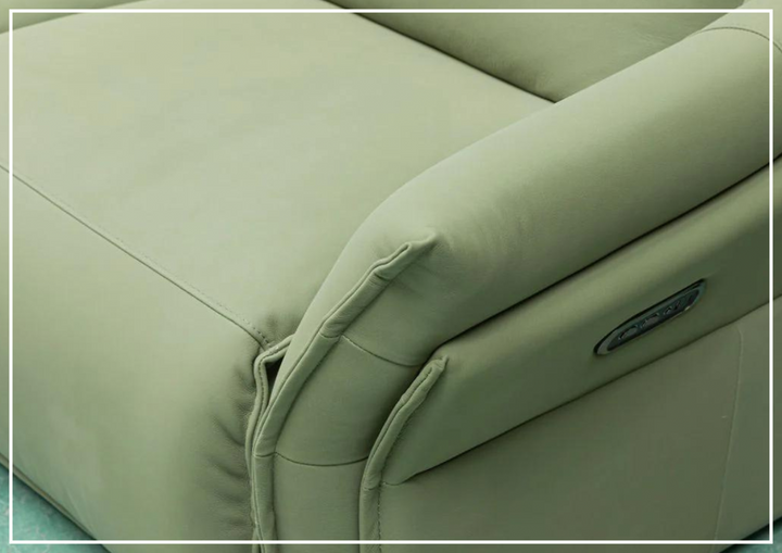 Klaussner Vittoria 3-Seater Leather Power Reclining Sofa in Green