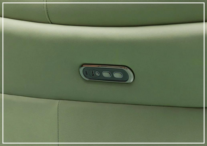 Klaussner Vittoria 3-Seater Leather Power Reclining Sofa in Green