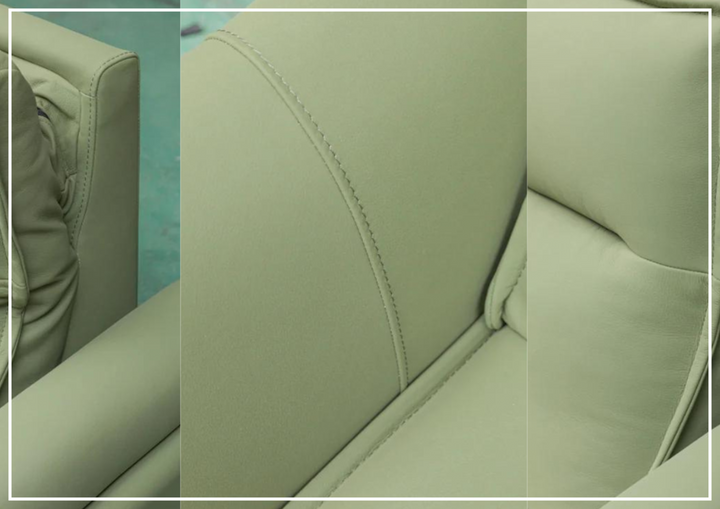 Klaussner Vittoria 3-Seater Leather Power Reclining Sofa in Green