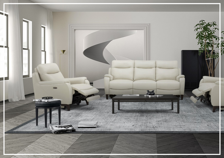 Gio Italia Leonard Dual Power Leather Recliner Chair in Gray-SOFABED
