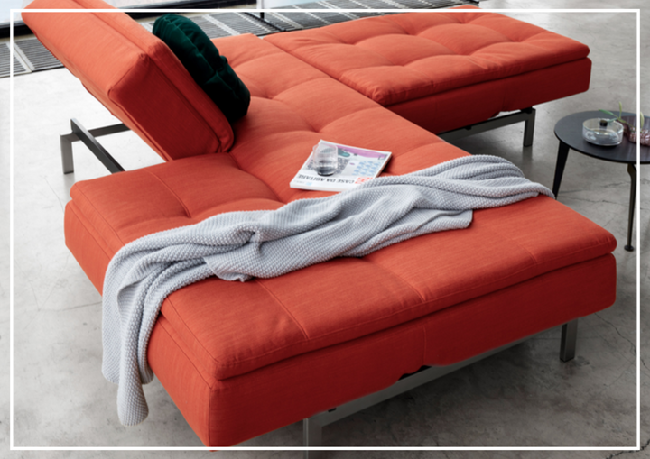 Innovation Living Dublexo 2-Seater Fabric Sofa Bed With Stainless Steel Legs-SOFABED