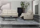 Gio Italia Leonard Leather Loveseat with Two Power Recliners and USB Port-SOFABED