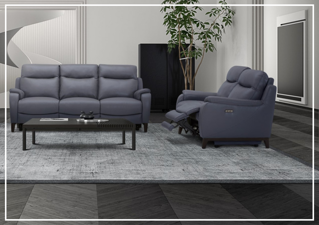 Gio Italia Leonard Leather Loveseat with Two Power Recliners and USB Port-SOFABED