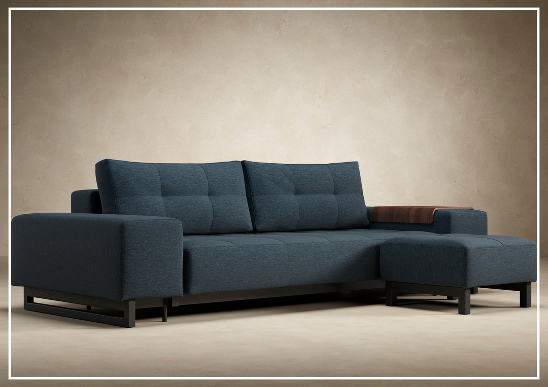 Innovation Living Grand DEL 2-Seater Fabric Sleeper Sofa with Ottoman-SOFABED