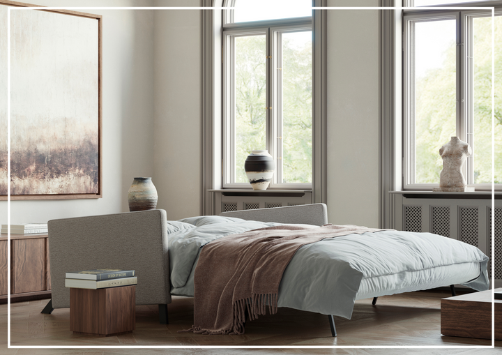 Innovation Living Cubed Fabric 2-Seater Queen Sized Sleeper Sofa-SOFABED