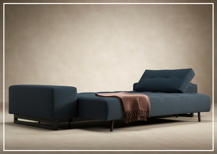 Innovation Living Grand DEL 2-Seater Fabric Sleeper Sofa with Ottoman-SOFABED