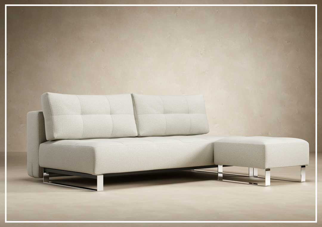 Innovation Living Supremax 2-Seater Fabric Sleeper Sofa with Ottoman-SOFABED