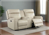 Gio Italia Bruna 2-Seater Leather Power Reclining Sofa With Console- Sofabed.com