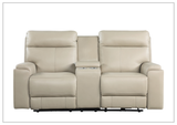 Gio Italia Bruna 2-Seater Leather Power Reclining Sofa With Console- Sofabed.com