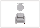 Gio Italia Home Samson Leather Chair In Gray-SOFABED