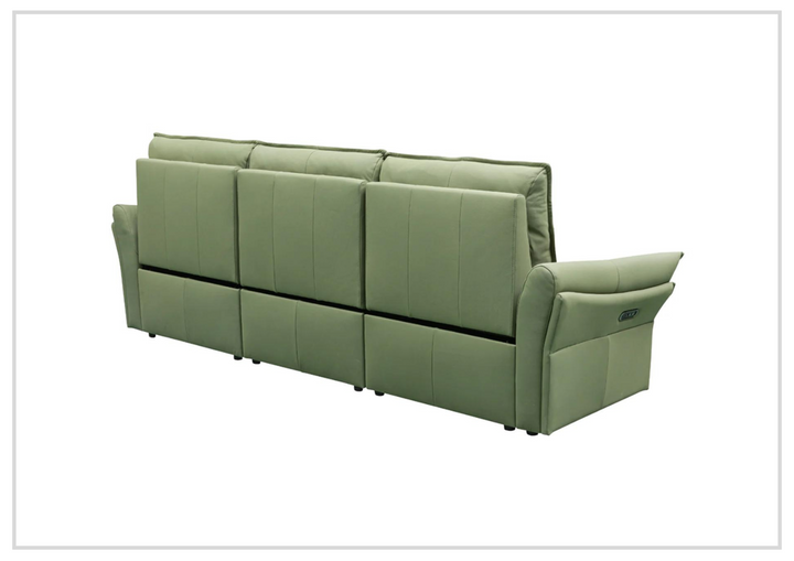 Klaussner Vittoria 3-Seater Leather Power Reclining Sofa in Green