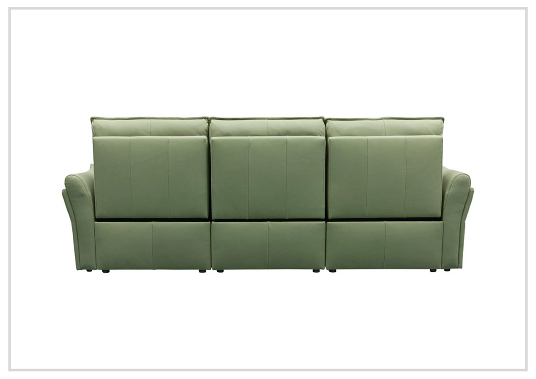 Klaussner Vittoria 3-Seater Leather Power Reclining Sofa in Green