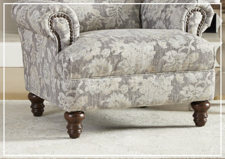Klaussner Barnum Traditional Fabric Accent Chair with Rolled Arms