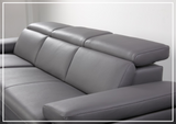 Gio Italia Mercer Leather Sectional Chaise with Adjustable Armrest-SOFABED