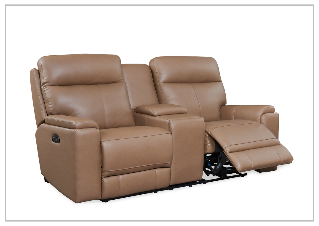 Gio Italia Bruna 2-Seater Leather Power Reclining Sofa With Console- Sofabed.com