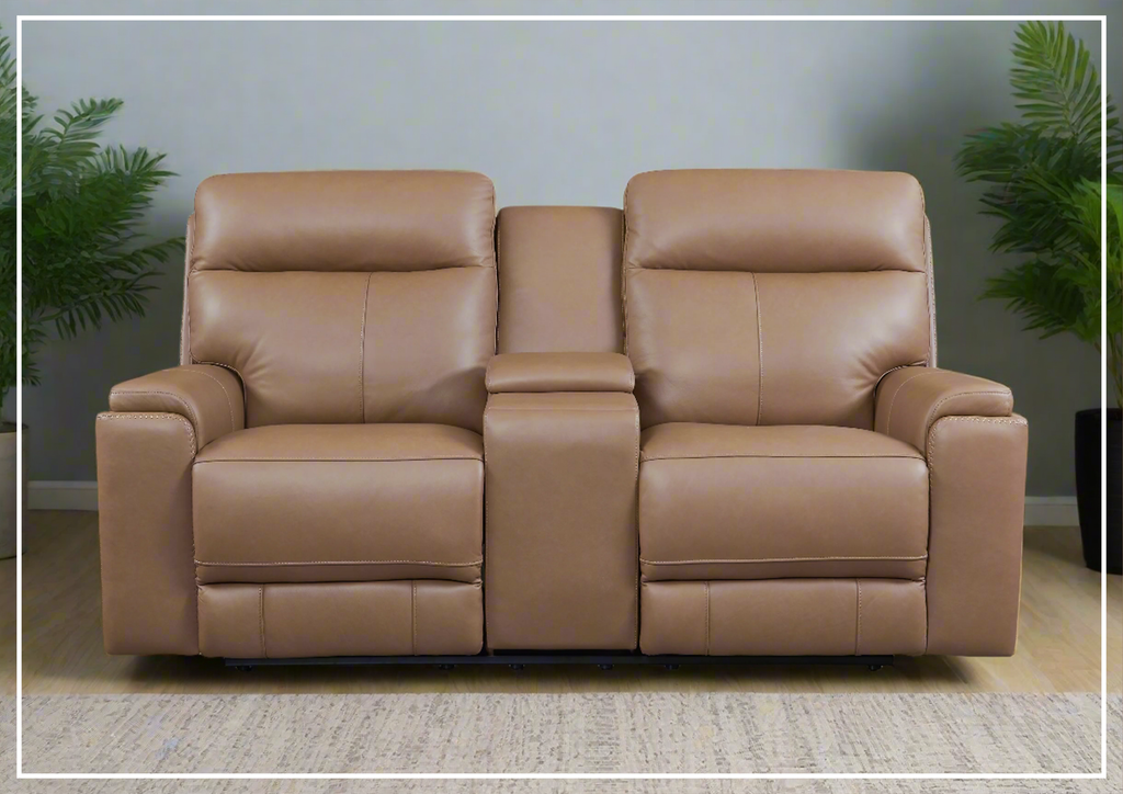 Gio Italia Bruna 2-Seater Leather Power Reclining Sofa With Console- Sofabed.com