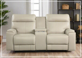 Gio Italia Bruna 2-Seater Leather Power Reclining Sofa With Console- Sofabed.com
