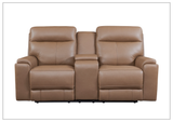 Gio Italia Bruna 2-Seater Leather Power Reclining Sofa With Console- Sofabed.com