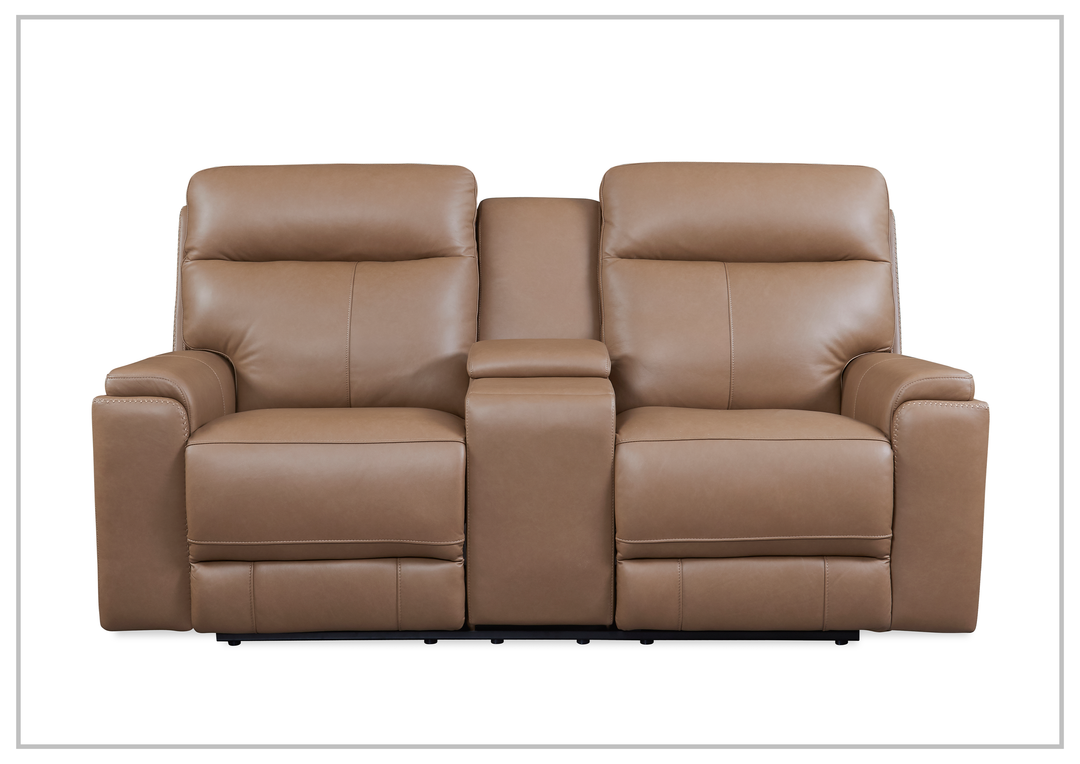 Gio Italia Bruna 2-Seater Leather Power Reclining Sofa With Console- Sofabed.com