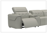 Gio Italia Murray Leather Power Sectional Sofa In Gray-SOFABED