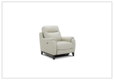 Gio Italia Leonard Dual Power Leather Recliner Chair in Gray-SOFABED