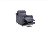 Gio Italia Leonard Dual Power Leather Recliner Chair in Gray-SOFABED