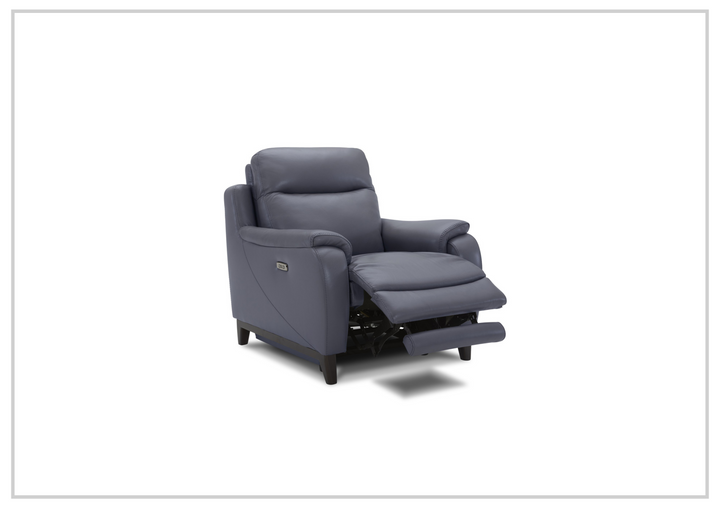 Gio Italia Leonard Dual Power Leather Recliner Chair in Gray-SOFABED
