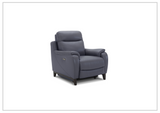 Gio Italia Leonard Dual Power Leather Recliner Chair in Gray-SOFABED