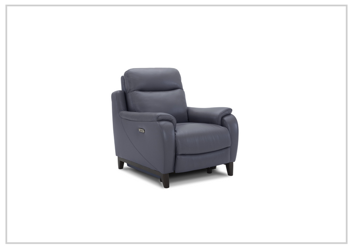 Gio Italia Leonard Dual Power Leather Recliner Chair in Gray-SOFABED