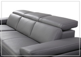 Gio Italia Mercer Leather Sectional Chaise with Adjustable Armrest-SOFABED