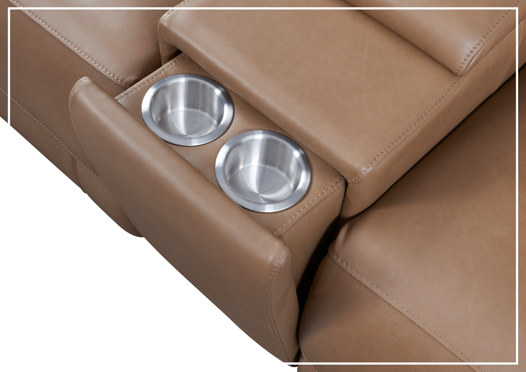 Gio Italia Bruna 2-Seater Leather Power Reclining Sofa With Console