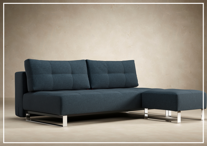 Innovation Living Supremax 2-Seater Fabric Sleeper Sofa with Ottoman-SOFABED