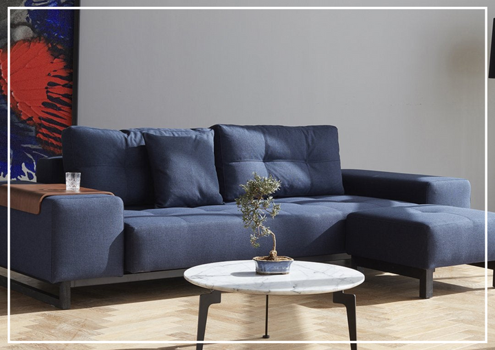 Innovation Living Grand DEL 2-Seater Fabric Sleeper Sofa with Ottoman-SOFABED