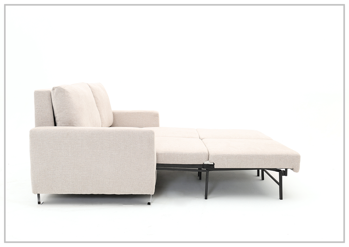 Nova Queen Fabric Sleeper Sofa With Wood and Chrome Legs -sofabed