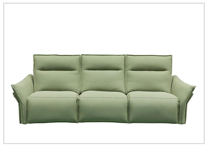 Klaussner Vittoria 3-Seater Leather Power Reclining Sofa in Green