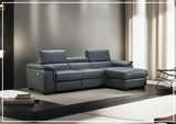 Gio Italia Allegra L-Shaped Leather Recliner Sectional Sofa