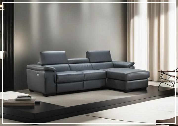 Gio Italia Allegra L-Shaped Leather Recliner Sectional Sofa