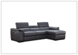 Gio Italia Allegra L-Shaped Leather Recliner Sectional Sofa