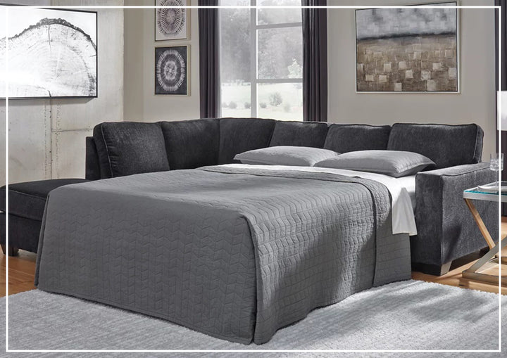 Gio Italia Aster Fabric Full Size Sleeper Sectional With Chaise
