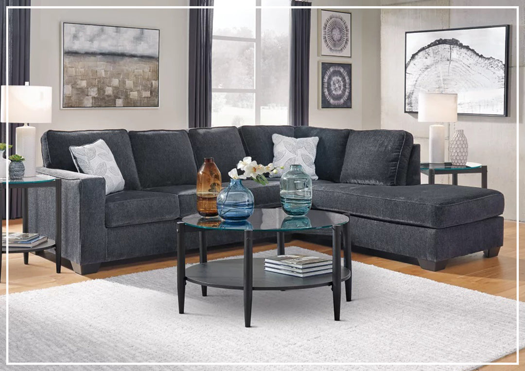 Gio Italia Aster Fabric Full Size Sleeper Sectional With Chaise