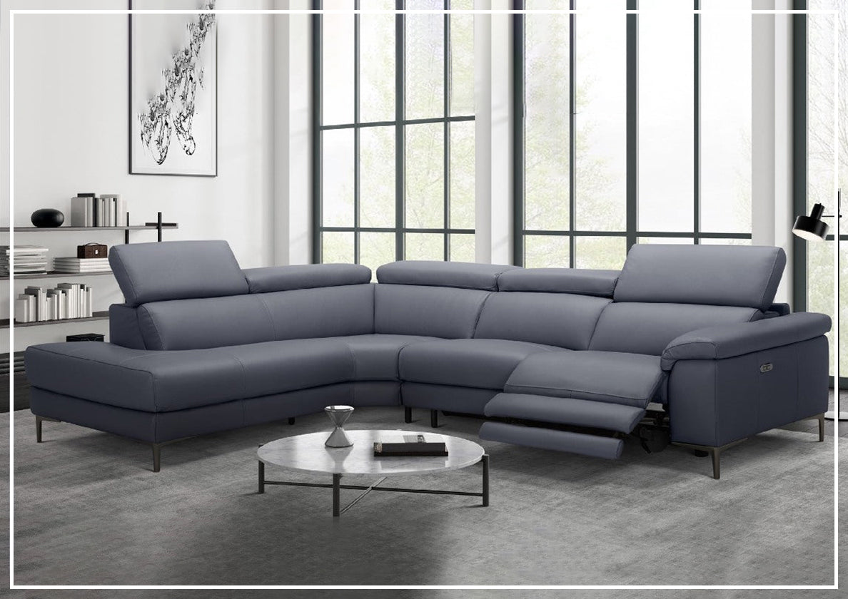 High End Black Italian Leather Sofa Modern Soft Comfortable Down
