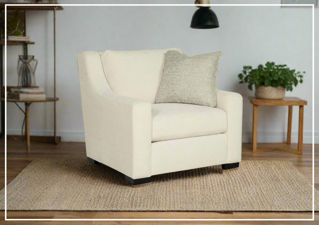 Bernhardt Germain Cream Fabric Sofa with Square Arms-sofabed