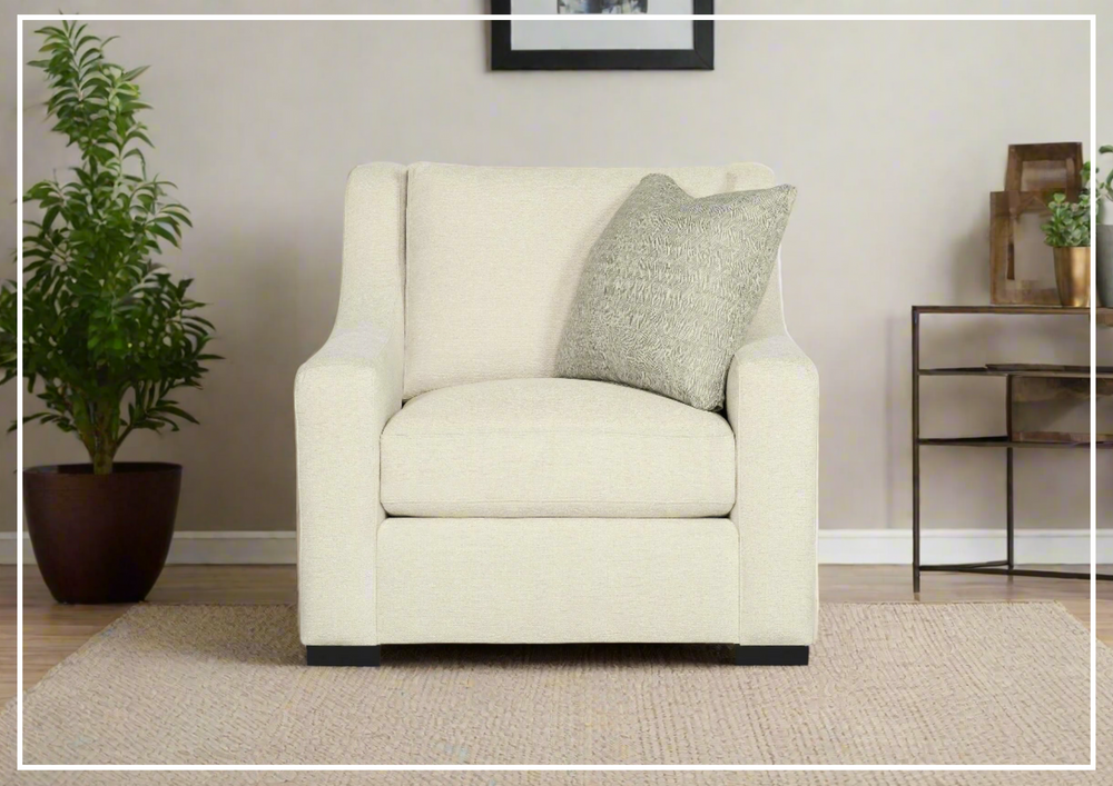 Bernhardt Germain Cream Fabric Sofa with Square Arms-sofabed